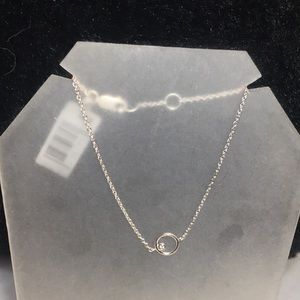 Beautiful stamped sterling silver open circle with Czech crystal bracelet. NWT